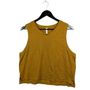 Lululemon 10 Train to Be Mesh Tank Top  Breathable Dot Camo Gold Spice